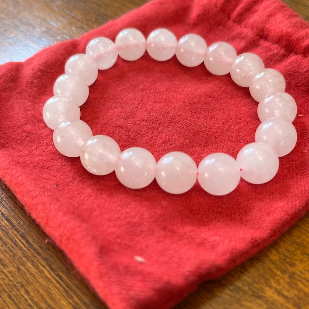 Pink Jade Bead Bracelet